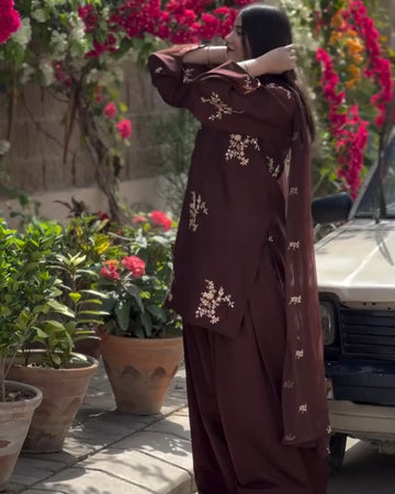 Brown Farshi Shalwar set
