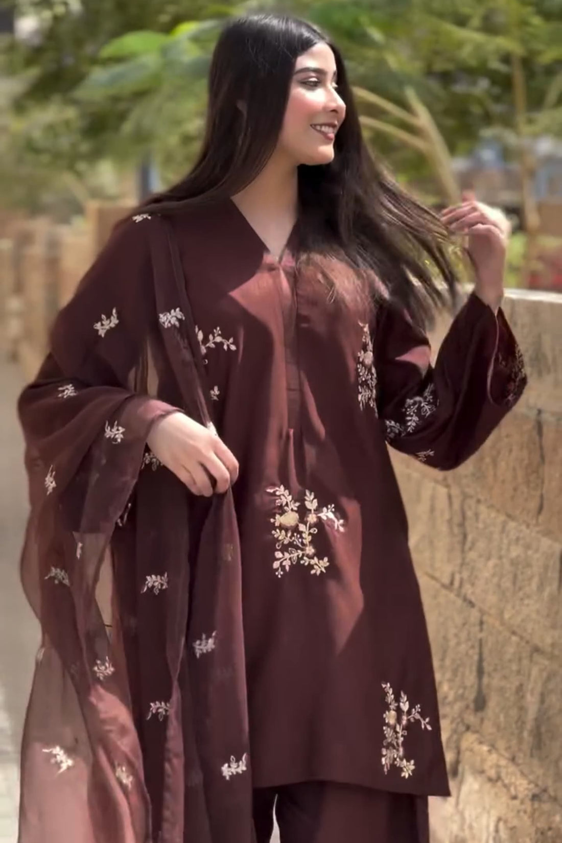 Brown Farshi Shalwar set